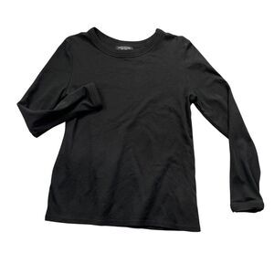 Central Park West Large Black Long Sleeve Jersey 100% Cotton Round Neck